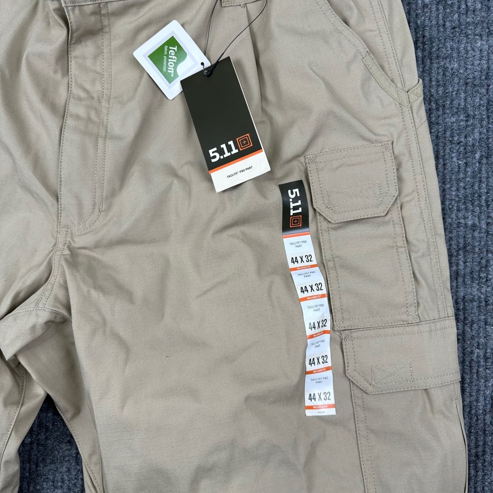 5.11 Tactical Taclite Pro Pants Mens 44x32 Khaki Tan Ripstop Cargo NWT - Picture 5 of 16